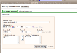 Planificando una Reunión