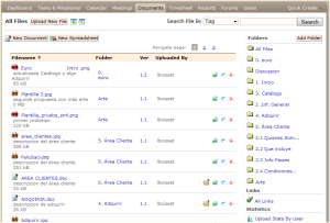 Pantalla de Documentos del Proyecto